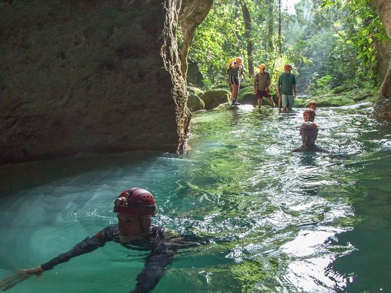 swiming in ATM cave