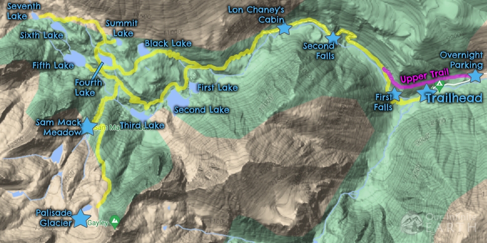 big pine lakes trail map