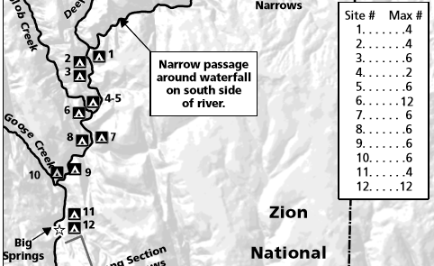 zion narrows campsites