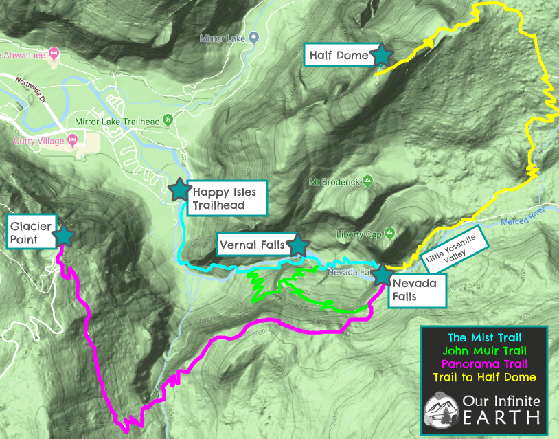 half-dome-hike-trail-map