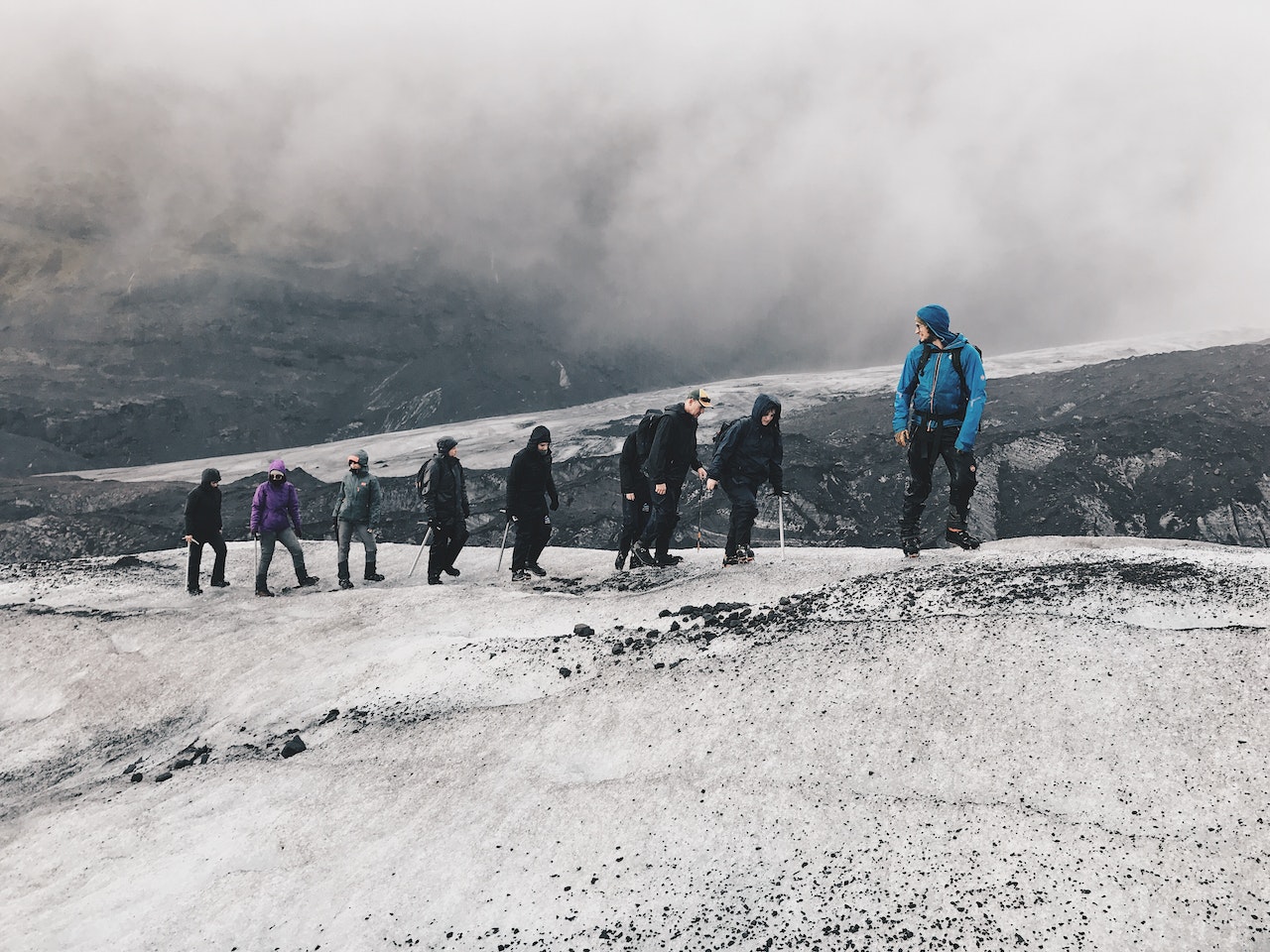 group of high altitude hikers