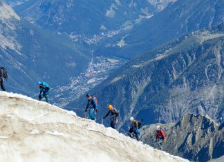 group of hikers training for high elevation