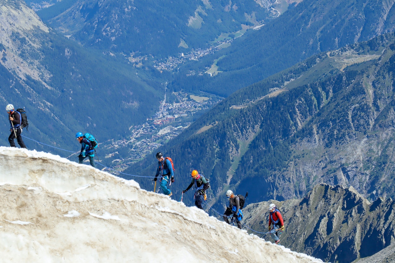 group of hikers training for high elevation